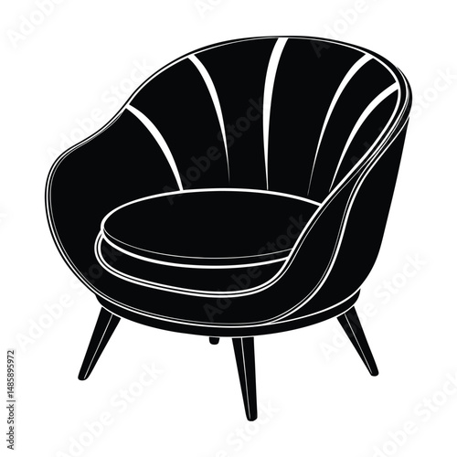 silhouette of a round accent chair