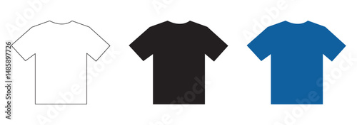 T-shirt icon. Simple flat, outline, solid style. Tee symbol, linear style sign for mobile concept and web design. Glyph, line vector illustration isolated on white background. icon t shirt eps 10
