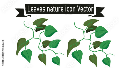 Leaves nature icon vector 