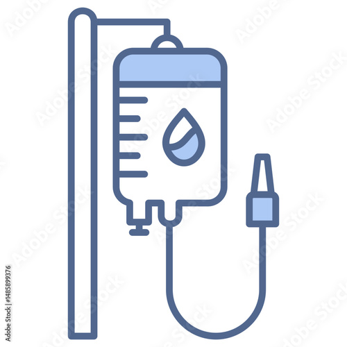Blood Transfusion Blue Icon
