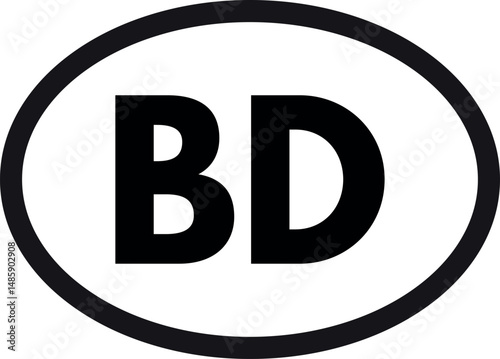 Bangladesh country code icon . Bangladesh abbreviation icon . Bangladesh domain name icon . Vector