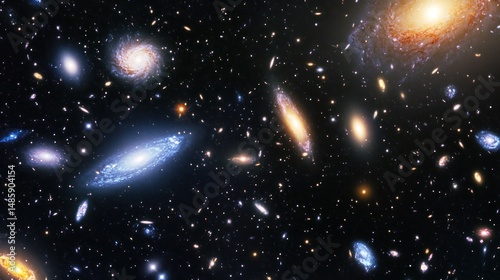 Wallpaper Mural Cosmic tapestry: A vibrant collection of galaxies scattered across the universe Torontodigital.ca