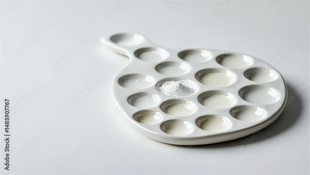 Preparing Cosmetic Powder on Palette for Mixing and Application Preparing Cosmetic Powder on Palette for Mixing and Application