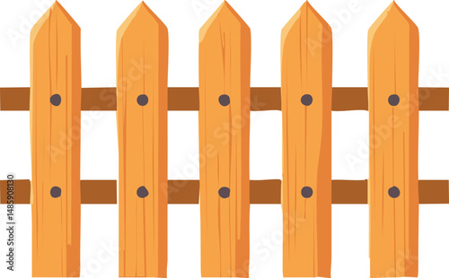 wooden fence isolated on white