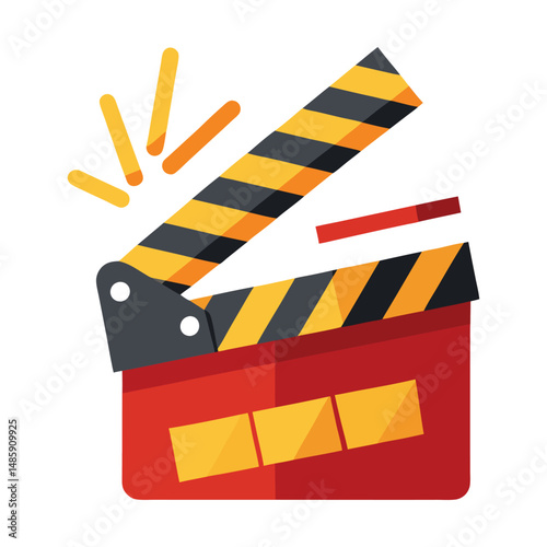 clapboard movie action object vector
