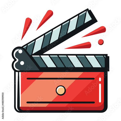 clapboard movie action object vector