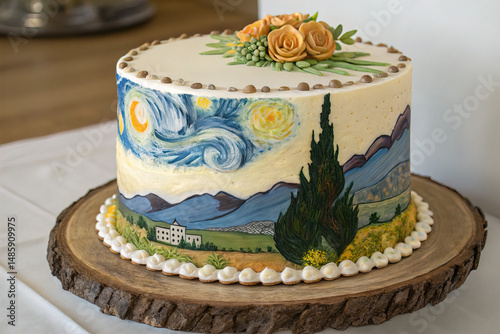 cake with a picture of a painting