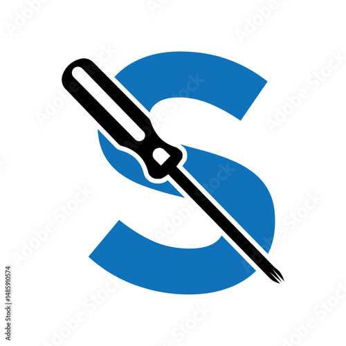 Electrical tools Logo combine with letter S vector template