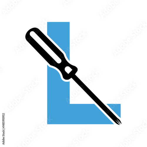 Electrical tools Logo combine with letter L vector template