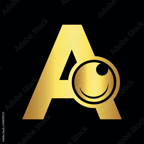 Eyesight Logo combine with letter A vector template