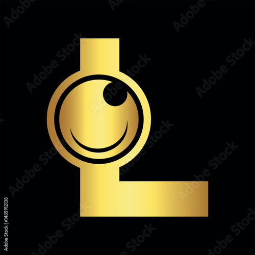 Eyesight Logo combine with letter L vector template