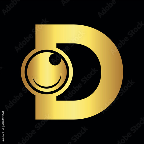 Eyesight Logo combine with letter D vector template