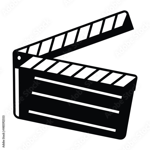 clapboard movie action object vector