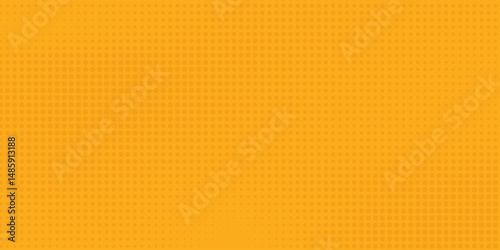 Yellow halftone pattern. Retro comic gradient background. Bright orange pixelated dotted texture overlay. Cartoon pop art faded gradient pattern. arts modern