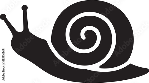 Snail silhouette icon vector art illustration design with no background