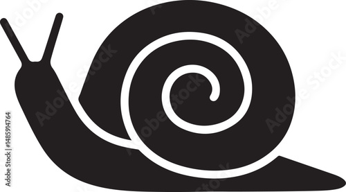 Snail silhouette vector on a white background, Snail silhouette icon