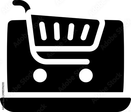 Online shopping icon. Silhouette style.