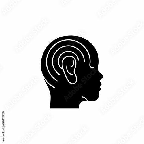 creative details Outline silhouette Listening liner icon vector illustration