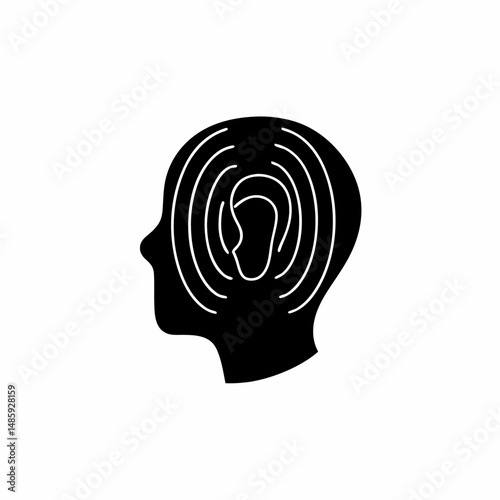 creative details Outline silhouette Listening liner icon vector illustration
