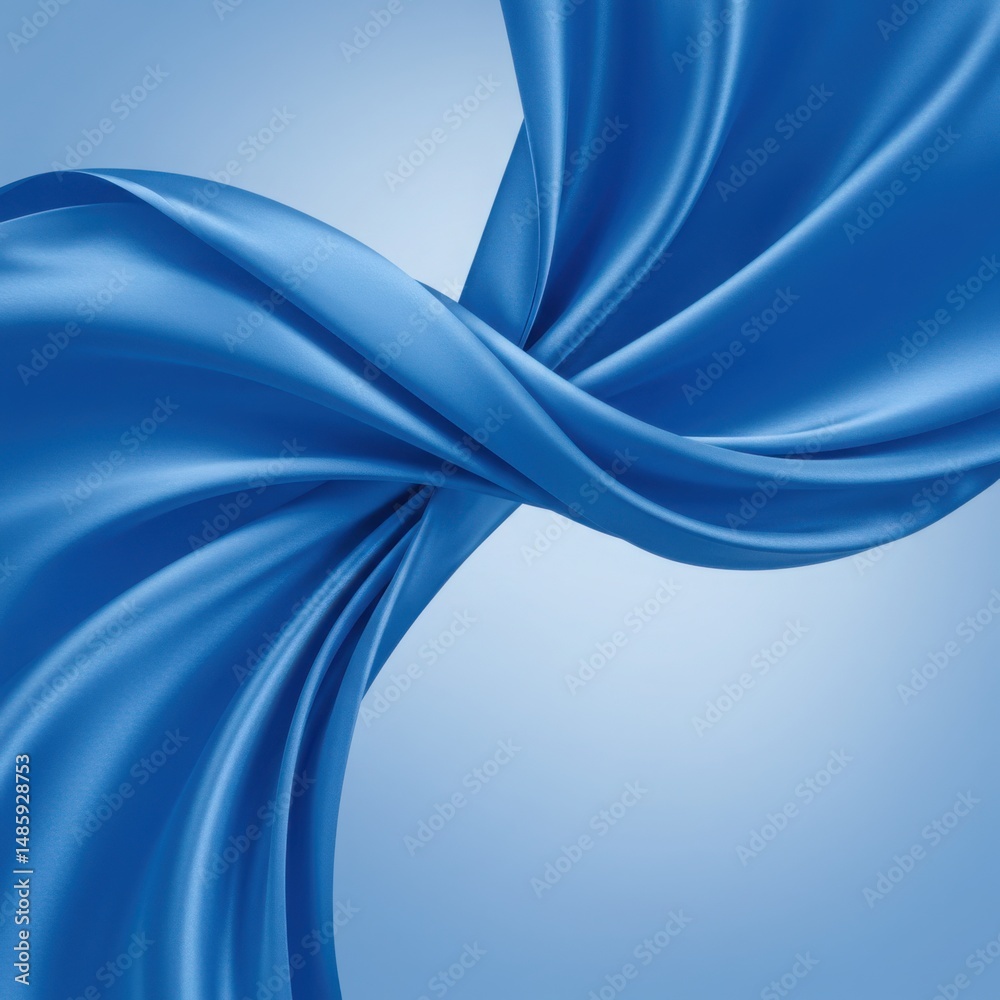Fototapeta premium Elegant blue fabric flowing abstract background design