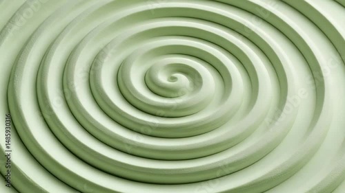 Abstract Close-Up of Creamy Swirling Pattern in Soft Green Tones for Artistic Backgrounds