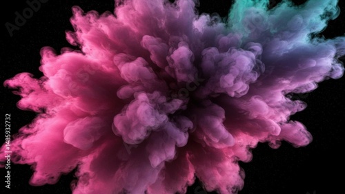 Colorful smoke explosion on a black background
