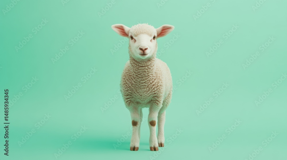 Obraz premium Cute lamb facing forward