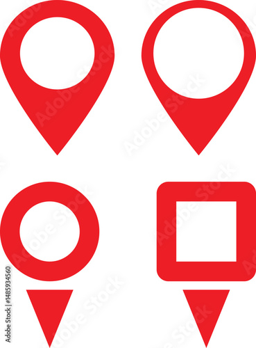Location pointer icon set . Map marker pointer icon . Location pin icon in different shapes . Vector illustration
