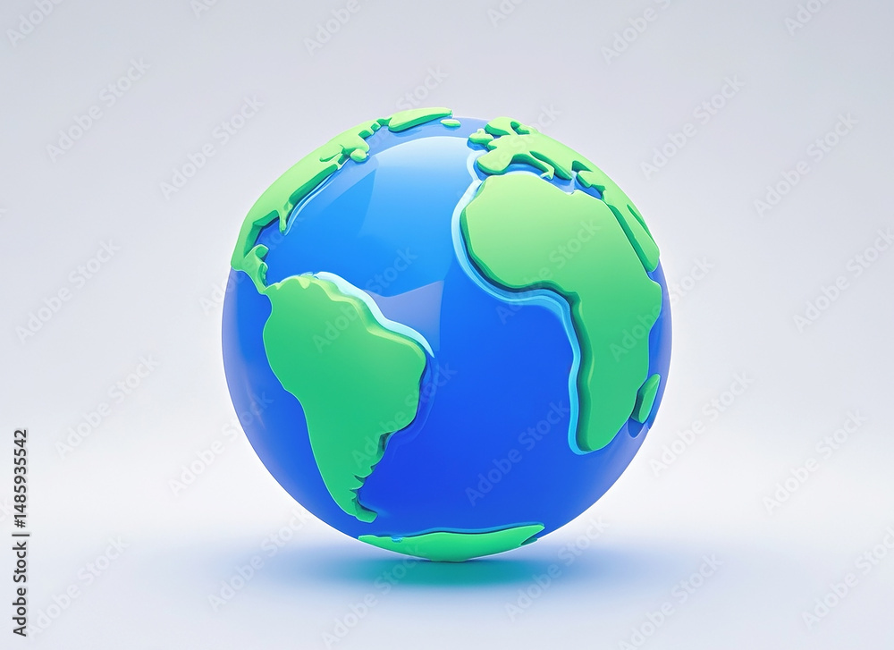 Naklejka premium 지구본 지도 세계 3D 일러스트 Globe Map World 3D Illustration