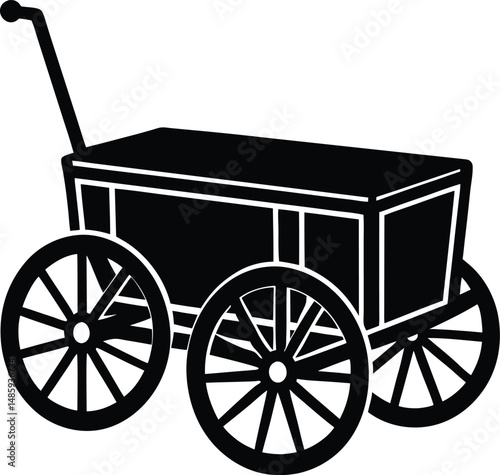Toy wagon silhouette vector art 