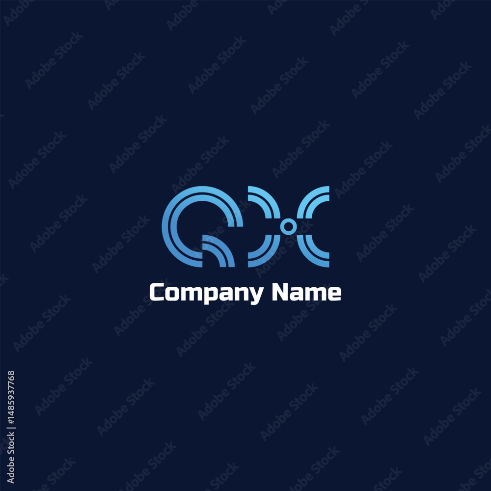 Fototapeta premium Gradient QX logo template for IT