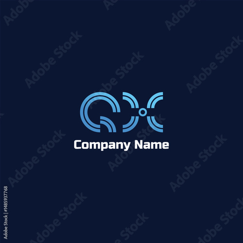Gradient QX logo template for IT