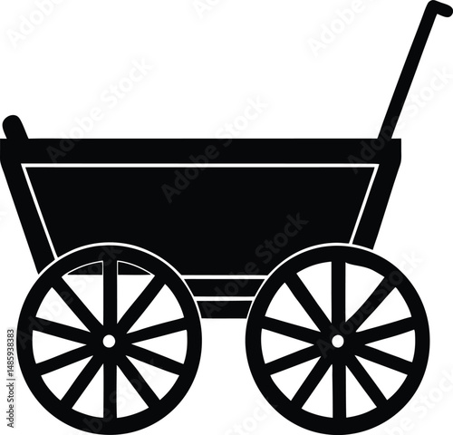 Toy wagon silhouette vector art 