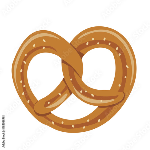 Oktoberfest pretzel cookie illustration