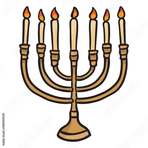 Hanukkah menorah candles jewish illustrationl