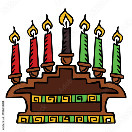 Kwanzaa candles hand drawn color