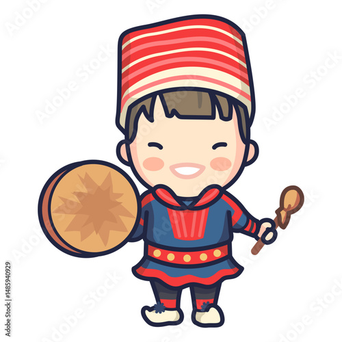 Cute norwegian man folklore character