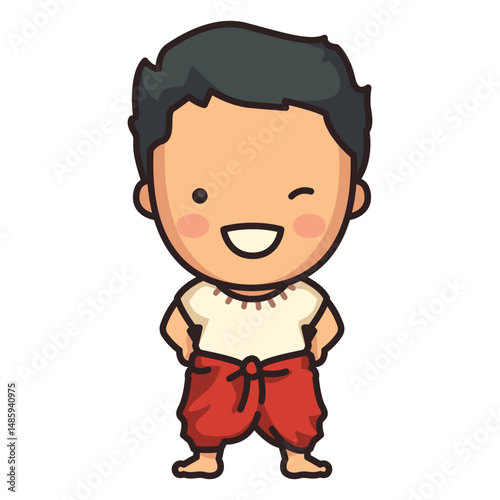 Cute thai man character