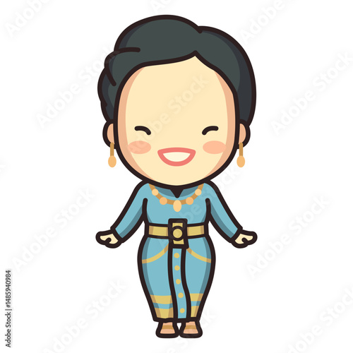 Cute thai woman boromphiman character