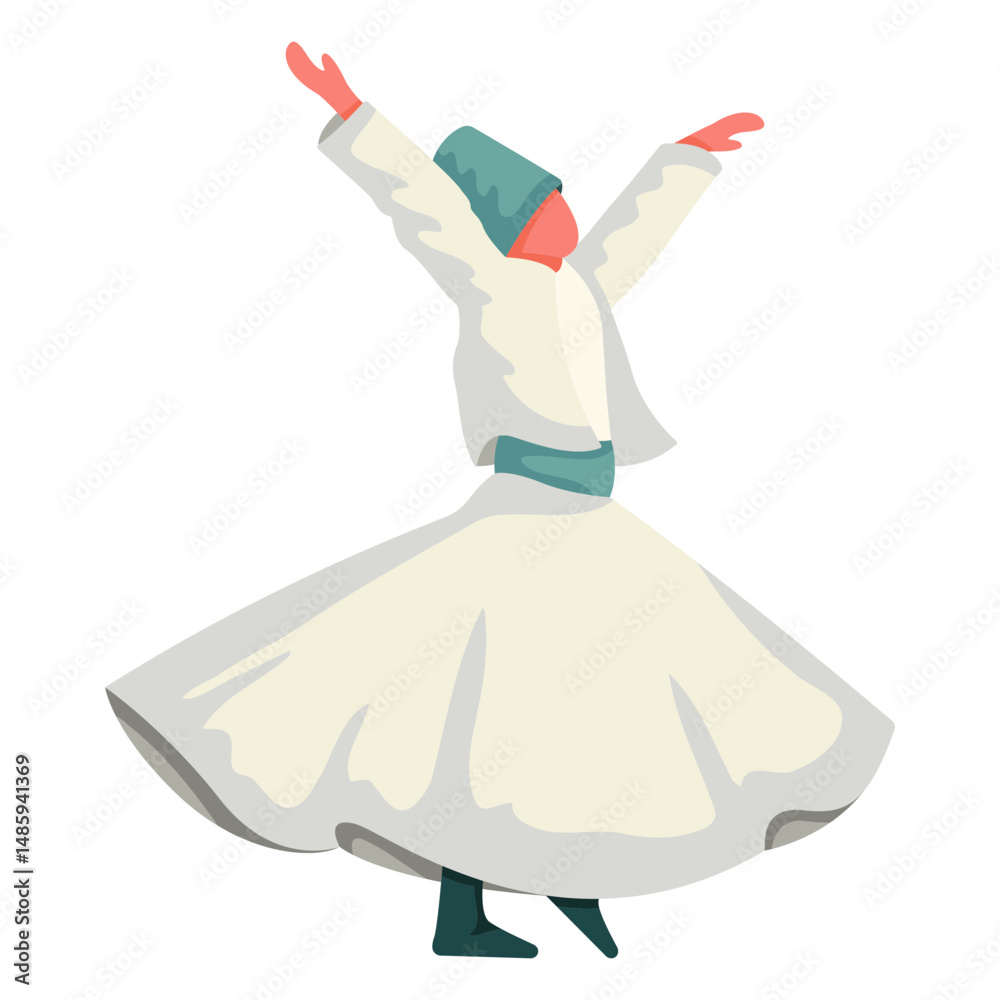 Naklejka premium Istanbul traditional dance illustration