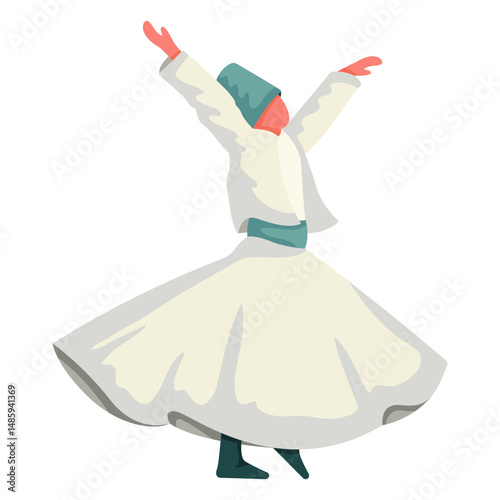 Istanbul traditional dance illustration