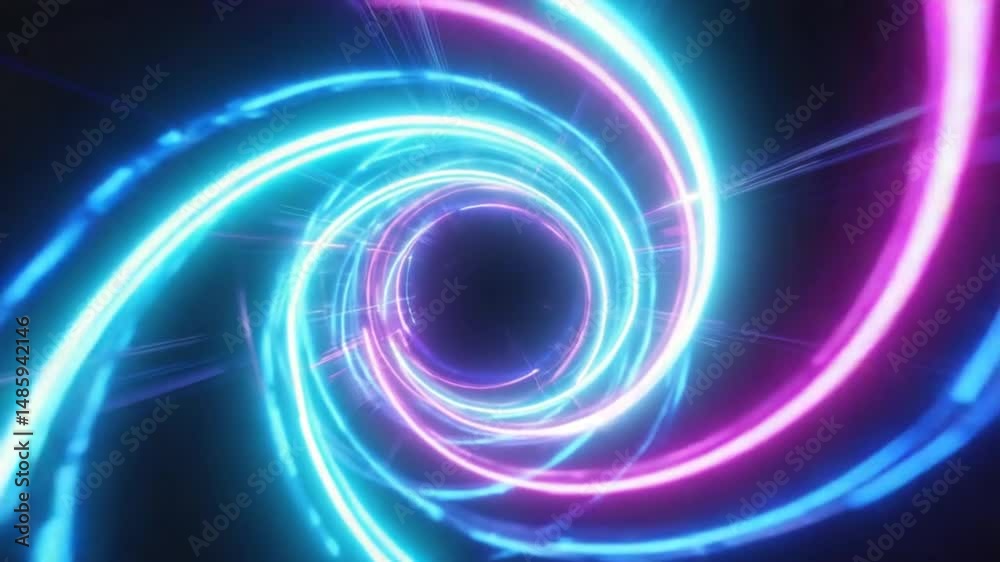 Rotating Neon Lines Forming Tunnel Abstract Background Rotating Neon Lines Forming Tunnel Abstract Background