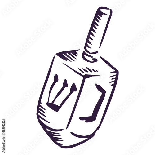 Dreidel hanukkah tradition stroke