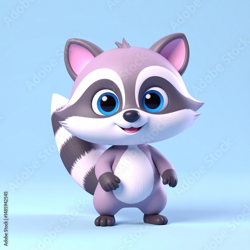 3d cartoon character on color  background 