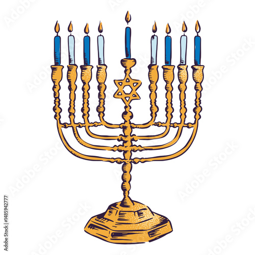 Menorah hanukkah illustration design