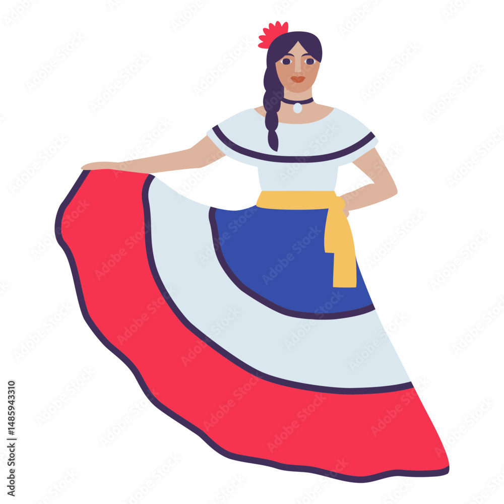 Punto guanacasteco dance flat