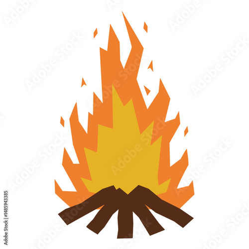 Bonfire flaming flat