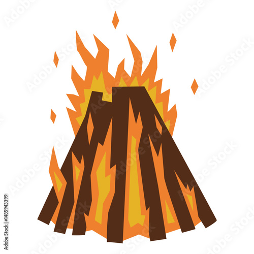 Campfire flames flat