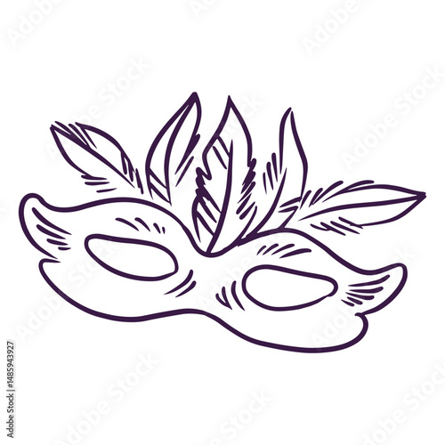 Mardi gras hand drawn mask