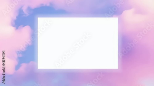 Blank Frame on Soft Pastel Cloud Background
